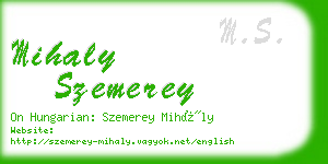 mihaly szemerey business card